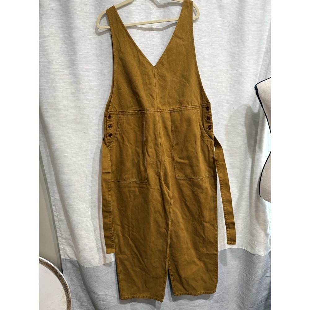 NWT Alex Mill Ollie Overall in Golden Khaki Recycled Denim Belted Jumpsuit XL